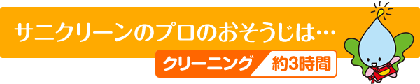 サニクリーンのプロのおそうじは クリーニング約3時間